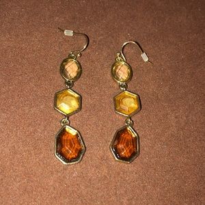 Amber tone drop earrings